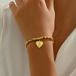 Braccialetti con ciondolo a forma di cuore in acciaio inossidabile 201 con San Benedetto&nbsp;WP9367-3