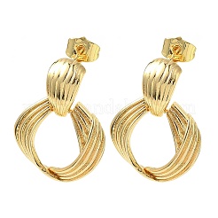 Boucles d'oreilles pendantes en laiton losange&nbsp;EJEW-F389-02G