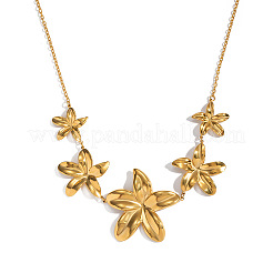 Europäische 304 Edelstahl 5 Blumenanhänger Bib Halsketten für Frauen&nbsp;ND3546