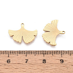 Pendenti a forma di foglia in acciaio inossidabile 304 testurizzato&nbsp;STAS-T073-01G