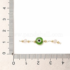Handgefertigtes Evil-Eye-Bunte Malerei mit handgefertigten Glasperlen-Verbindungsstücken&nbsp;KK-M266-09G-03