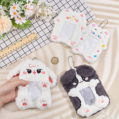 4 stücke 4 arten nette tiere plüsch fotokarte halter mit kunststoff kugelkette&nbsp;HJEW-FG0001-23
