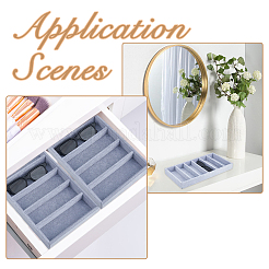 6 bandeja organizadora rectangular de MDF con rejilla&nbsp;CON-WH0110-318A