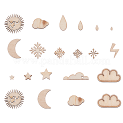 100 Stück Holz-Cabochons zum Thema Wetter&nbsp;WOOD-CJ0001-33