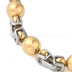 Braccialetti a catena bizantina rotondi in acciaio inossidabile 304 con placcatura ionica (ip) per uomo&nbsp;BJEW-B093-06GP