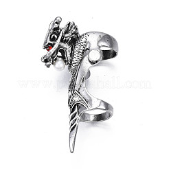 Vollfingerring aus Drachenrüstungslegierung mit Strass&nbsp;RJEW-T009-21AS