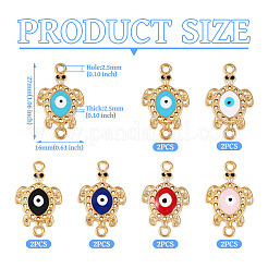 12 set di 6 connettori in lega smaltata con strass&nbsp;FIND-TA0004-85