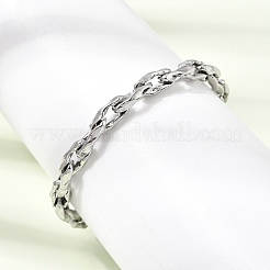 Bracciali a catena a maglie ovali intrecciate in acciaio inossidabile 304 da 5.5 mm per uomo e donna&nbsp;SA-CBAB767-17C-P