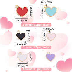 90pcs 6 pendentifs en émail en alliage de style&nbsp;ENAM-GA0001-07