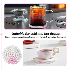 2 Stück böhmische Makramee-Untersetzer aus Baumwolle für Getränkehalter im Auto&nbsp;AJEW-OC0014-44B