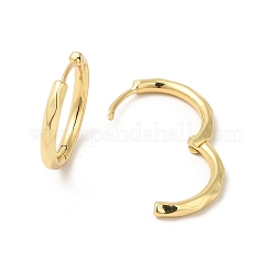 Orecchini a cerchio incernierati in ottone placcato a cremagliera da donna&nbsp;EJEW-E270-28G