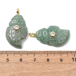 Natürliche grüne Aventurin geschnitzte Anhänger&nbsp;G-H357-05G-05