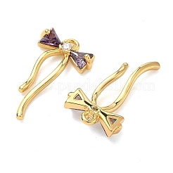 Pendentifs avec zircon cubiques à micro-pavés en laiton&nbsp;KK-A281-10G-01