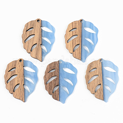 Pendentifs en résine opaque et bois de noyer&nbsp;RESI-S389-003A-C