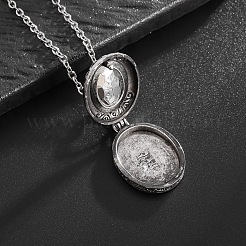 Colliers pendentifs médaillon ovales en alliage acrylique avec photo pour femmes&nbsp;WGC3FDF-01