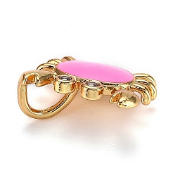 Encantos de circonita cúbica transparentes micro pavé de latón chapado en oro de 18k real&nbsp;ZIRC-L100-020F-G