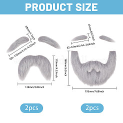 4 sac 2 styles de barbe de Père Noël en polyester&nbsp;AJEW-CA0004-95