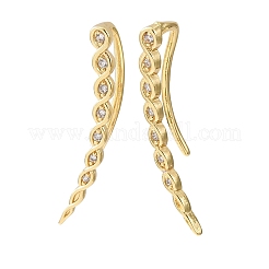 Boucles d'oreilles à clous en laiton pavé de zirconiums cubiques&nbsp;KK-CBAA351-04G