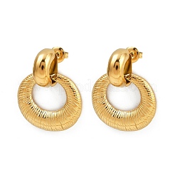 Boucles d'oreilles pendantes rondes et plates en acier inoxydable 304&nbsp;EJEW-K268-31G
