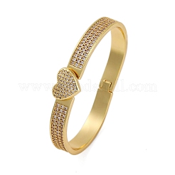 Bracelets à charnière en laiton plaqué or avec micro pavé de zircones cubiques&nbsp;BJEW-H624-06D-G