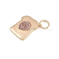 Breloques en laiton avec strass&nbsp;KK-B145-02G-06