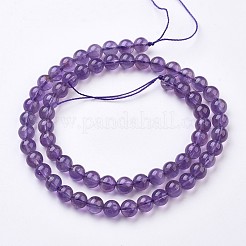 Natürlichen Amethyst Perlenstränge&nbsp;G-J376-20-6mm