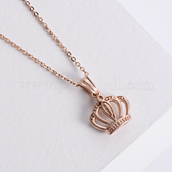 Collane con ciondolo a forma di corona in acciaio inossidabile in stile vintage&nbsp;NM7747