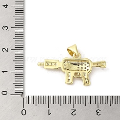Porte micro ouvrent pendentifs zircone cubique en laiton de placage&nbsp;KK-C052-08C-G