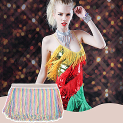 Ruban de dentelle à franges en polyester&nbsp;OCOR-WH0078-269C