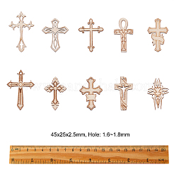 50pcs pendentifs en bois&nbsp;WOOD-CJ0001-36