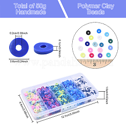 50g 5 Farben handgemachte Polymertonperlen&nbsp;CLAY-YW0002-28