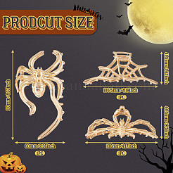 3 Stück 3 Stile Halloween-Haarspangen aus Legierung für Frauen und Mädchen&nbsp;AJEW-TA0001-91