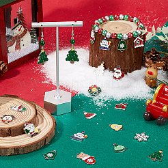60 pendentifs en alliage émaillé sur le thème de Noël&nbsp;ENAM-SC0005-56