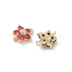 Ciondoli con connettori a forma di fiore in ottone con zirconi cubici&nbsp;KK-H089-34G