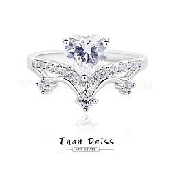 Rhodinierte 925 Sterling Silber Micro Pave Zirkonia Fingerringe für Damen&nbsp;WG9CD14-03