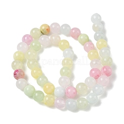 Perles de jade vertes colorées naturelles&nbsp;G-G757-01-10mm