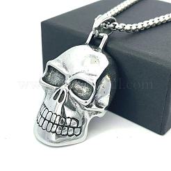 Halsketten mit Totenkopfanhänger aus Edelstahl 304 im Hip-Hop-Stil für Herren&nbsp;JD7188