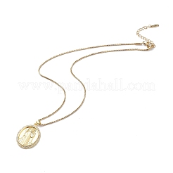 Collar con colgante de religión de circonita cúbica transparente&nbsp;NJEW-F307-01A