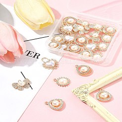 25 Stück 5 Stile Legierung Strass Charms&nbsp;FIND-FS0003-53