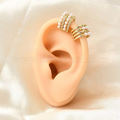Boucles d'oreilles manchette en laiton zircon cubique transparent&nbsp;EJEW-C186-01C-G