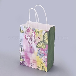 Sacchetti regalo in carta fantasia farfalla con manici&nbsp;DIY-I030-03A-02