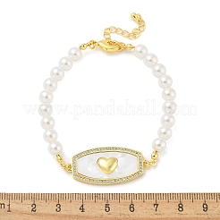 Messing-Armbänder mit Mikropflaster und klarem Zirkonia&nbsp;LS-BJEW-S158-04G