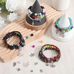DIY-Sets zur Herstellung mehrschichtiger Armbänder aus Edelsteinperlen und Legierungsanhängern&nbsp;DIY-SC0026-95