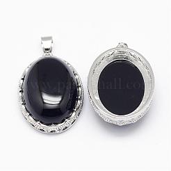 Natürliche schwarze Achat-Anhänger&nbsp;G-D851-13