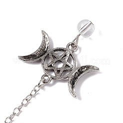 Gemischte Edelstein-Hexagonal-Spitzkegel-Wünschenpendel-Anhänger&nbsp;G-G983-05P