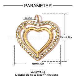 Acciaio inossidabile 304 con pendenti in strass di cristallo&nbsp;RB-OY001-13G-01