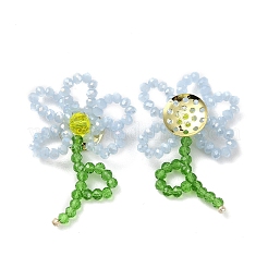 Cabochon intrecciati con perline di vetro fatti a mano&nbsp;GLAA-C028-01C