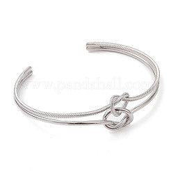 Messing-Armreife mit Knoten-Wickeldraht&nbsp;BJEW-D039-38P