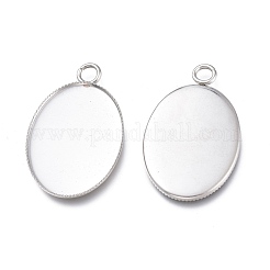 Anlaufgeschützte Cabochon-Fassungen für Anhänger aus Edelstahl 304 für Modeschmuck&nbsp;STAS-M283-03P-C