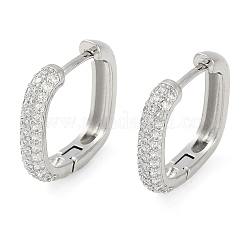 Pendientes de aro con micro pavé de circonitas cúbicas y baño de latón cuadrado&nbsp;EJEW-Z059-13P